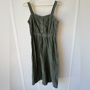 Universal Thread Olive Button-Front Midi Dress Size Small